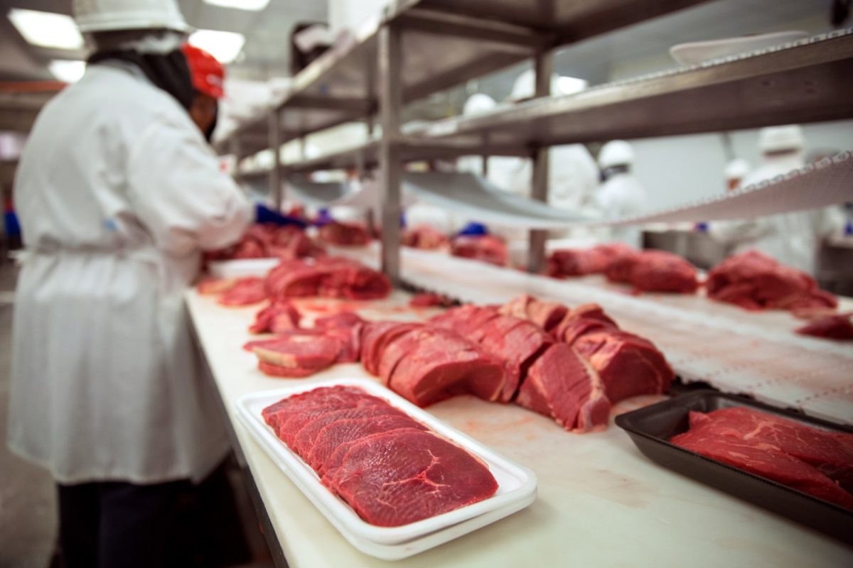 Various meats that have been cut efficiently using industrial knives help increase food processing plant productivity.